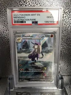2025 POKEMON WHT EN-WHITE FLARE ILLUSTRATION RARE #134 MIENSHAO PSA 10 - Image 2