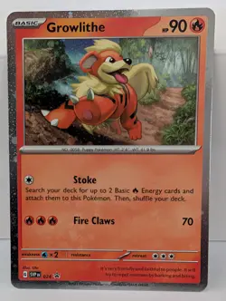 Pokemon TCG Scarlet & Violet Black Star Promo Growlithe #24 COSMOS LP - Image 1