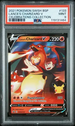 2021 Pokemon Lance's Charizard V Celebrations #133 Black Star Promo Mint PSA 9 - Image 1
