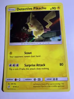 Pokemon Card Detective Pikachu 10/18 Holo Detective Pikachu Near Mint - Image 1
