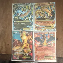 Pokemon Charizard EX M Charizard EX Mega Holo Card Lot English 4 Cards - Image 1