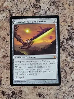 Magic the Gathering Sword of Feast and Famine Mirrodin Besieged Regular Card - Image 1