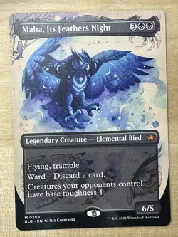 Maha, Its Feathers Night (Borderless) Bloomburrow BLM MTG - Image 1