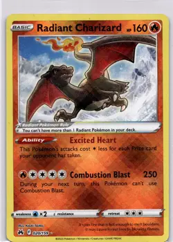 Pokemon Radiant Charizard #020/159 - Crown Zenith | Radiant Rare | NM - Image 1