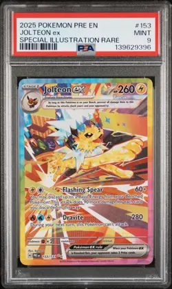 2025 Pokemon Pre EN- Jolteon EX #153 Special Illustration Rare PSA 9 - Image 1