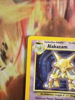 Pokemon Alakazam TCG Card 1/130 Base Set 2 Holo Unlimited Rare HP - Image 3