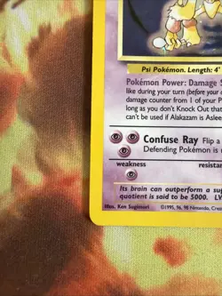 Pokemon Alakazam TCG Card 1/130 Base Set 2 Holo Unlimited Rare HP - Image 4