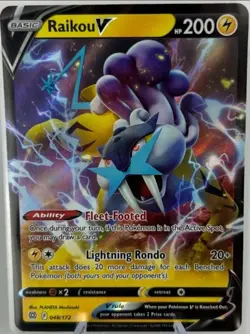 Raikou V 048/172 Ultra Rare SWSH09: Brilliant Stars Pokemon Card - Image 1