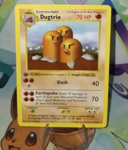 Pokemon TCG 1st Edition Shadowless Dugtrio 19/102 NM/BETTER - Image 1