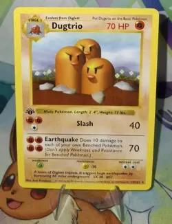 Pokemon TCG 1st Edition Shadowless Dugtrio 19/102 NM/BETTER - Image 2