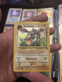 Pokemon TCG Aerodactyl Fossil 1/62 Holo Unlimited Holo Rare - Image 1