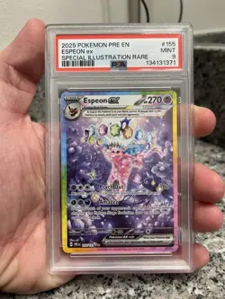 Espeon EX 2025 Pokemon PRE Prismatic Evolutions SIR 155/131 PSA 9 MINT - Image 1