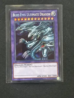 blue eyes ultimate dragon 1st edition holo yugioh trading card - Image 1