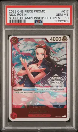 NICO ROBIN OP01-017 2023 PSA 10 GEM MINT ONE PIECE CARD GAME PROMO CHAMPION - Image 1