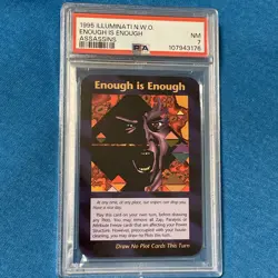 1995 Illuminati NWO Assassins Enough is Enough Trump Card PSA 7 - Image 1