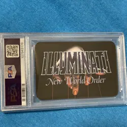 1995 Illuminati NWO Assassins Enough is Enough Trump Card PSA 7 - Image 2