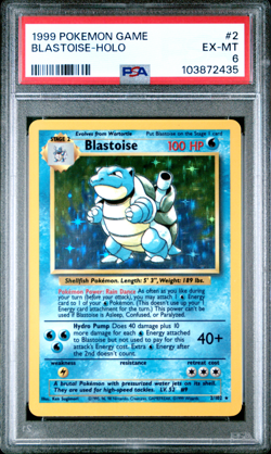 PSA 6 Blastoise Holo Base Set English Pokemon Card Original Unlimited - Image 1