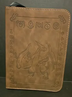 Pokemon Trading Card Binder Charizard PU Leather- 4 Pocket 400 Card Capacity - Image 1