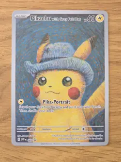 Pikachu Van Gogh Museum Portrait Gray Felt Hat 085 ART Paper Card for Display NM - Image 2