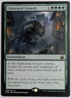 Unnatural Growth x1 Innistrad: Midnight Hunt Magic the Gathering MTG LP/NM - Image 1