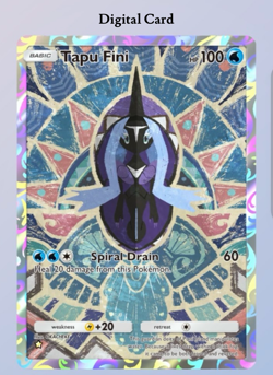 (Digital Card) Tapu Fini Full-Art 1⭐, Pokemon TCG Pocket, English - Image 1