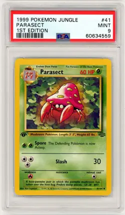 1999 Pokemon Jungle #41 Parasect 1st Edition PSA 9 - Image 1