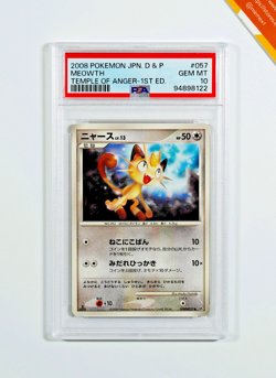 Pokemon PSA 10 Meowth #057 DP5 1st Ed Temple Of Anger 2008 Japanese - Image 1