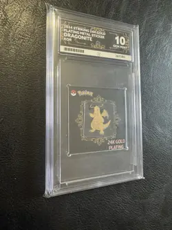 Gem Mint 10 Dragonite 24k Gold Plated Pokemon Candy Sticker w/Ace Label! Low Pop - Image 1