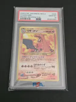 2000 Pokemon Charizard #006 Japanese Neo 2 Promo GEM MINT PSA 10 - Image 1
