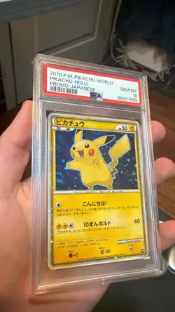 2010 POKEMON WORLD COLL JPN-NON USARE PIKACHU-HOLO PSA 10 - Image 3