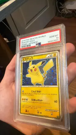2010 POKEMON WORLD COLL JPN-NON USARE PIKACHU-HOLO PSA 10 - Image 4