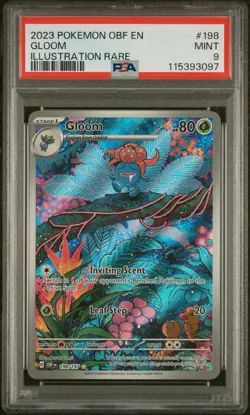 2023 POKEMON OBF EN-OBSIDIAN FLAMES ILLUSTRATION RARE #198 GLOOM PSA 9 - Image 1