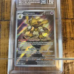 2025 POKEMON MEGA EVOLUTION POKEMON CENTER ETB PROMO #009 ALAKAZAM TAG 10 - Image 5