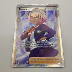Pokemon Peonia (Full Art) Ultra Rare SWSH06: Chilling Reign 196/198 NEAR MINT - Image 1