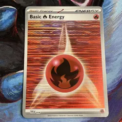 2025 Pokemon TCG Basic Fire Energy 018 Black Bolt White Flare Holo Card NM+ - Image 1
