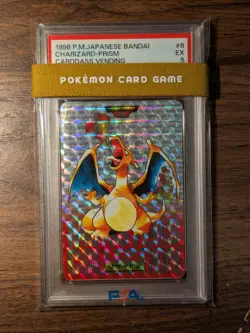 PSA 5 charizard carddass prism holo red ver japanese pokemon card - Image 1