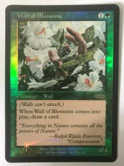 ✨ Wall of Blossoms FOIL ✨ FNM DCI Promo MTG Magic - Vintage - NM/M - Image 1