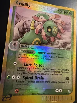 2003 Pokemon CRADILY Ex Sandstorm REVERSE HOLO Foil RARE e-Reader Card 3/100 - Image 2