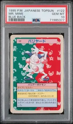 PSA 10 Pokemon 1995 Mr. Mime Topsun Blue Back #122 Japanese - Image 1
