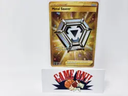 Pokemon Metal Saucer 214/202 Sword Shield Gold Secret Rare - Image 1
