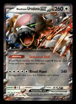 Bloodmoon Ursaluna ex 141/167 Double Rare Twilight Masquerade Pokemon NM - Image 1