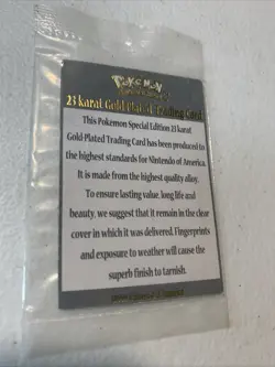 Pokemon Mewtwo Certificate of Authenticity Only Burger King 23k Gold 1999 #150 - Image 2