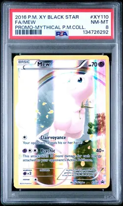 PSA 8 Mew XY110 Mythical Pokemon Collection Black Star Promo Full Art - Image 1