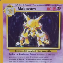 ALAKAZAM - SPANISH, Uncommon, Holo Rare, Base Set, HP (Pokemon TCG, 1999) - Image 4