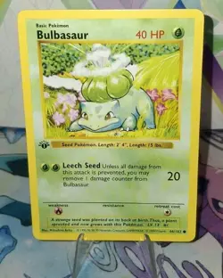 Pokemon TCG Bulbasaur 1st Edition Base Set Shadowless 44/102 NM/Better - Image 1