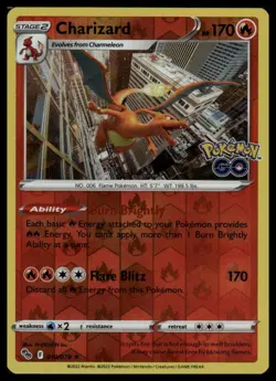 Charizard Holo Rare Pokemon GO 010/078 Reverse Holo NM - Image 1