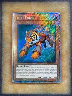 Yugioh Test Tiger RA03-EN189 Platinum Secret Rare 1st Ed NM - Image 1