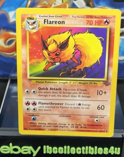 Flareon 19/64 Jungle Rare Non-Holo VINTAGE WOTC Pokemon CARD MP FREE SHIPPING - Image 1