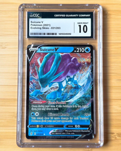 Suicune V 031/203 Evolving Skies Pokemon Card - CGC 10 Pristine - Image 1