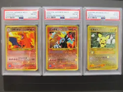Sequential Set PSA 8 6 4| Pokemon Card Charizard Entei Pichu 2000 P.M. JPN NEO 2 - Image 1